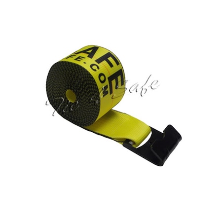 4 In. X 30 Ft. Winch Straps With Black Flat Hook, Yellow - 2 Piece